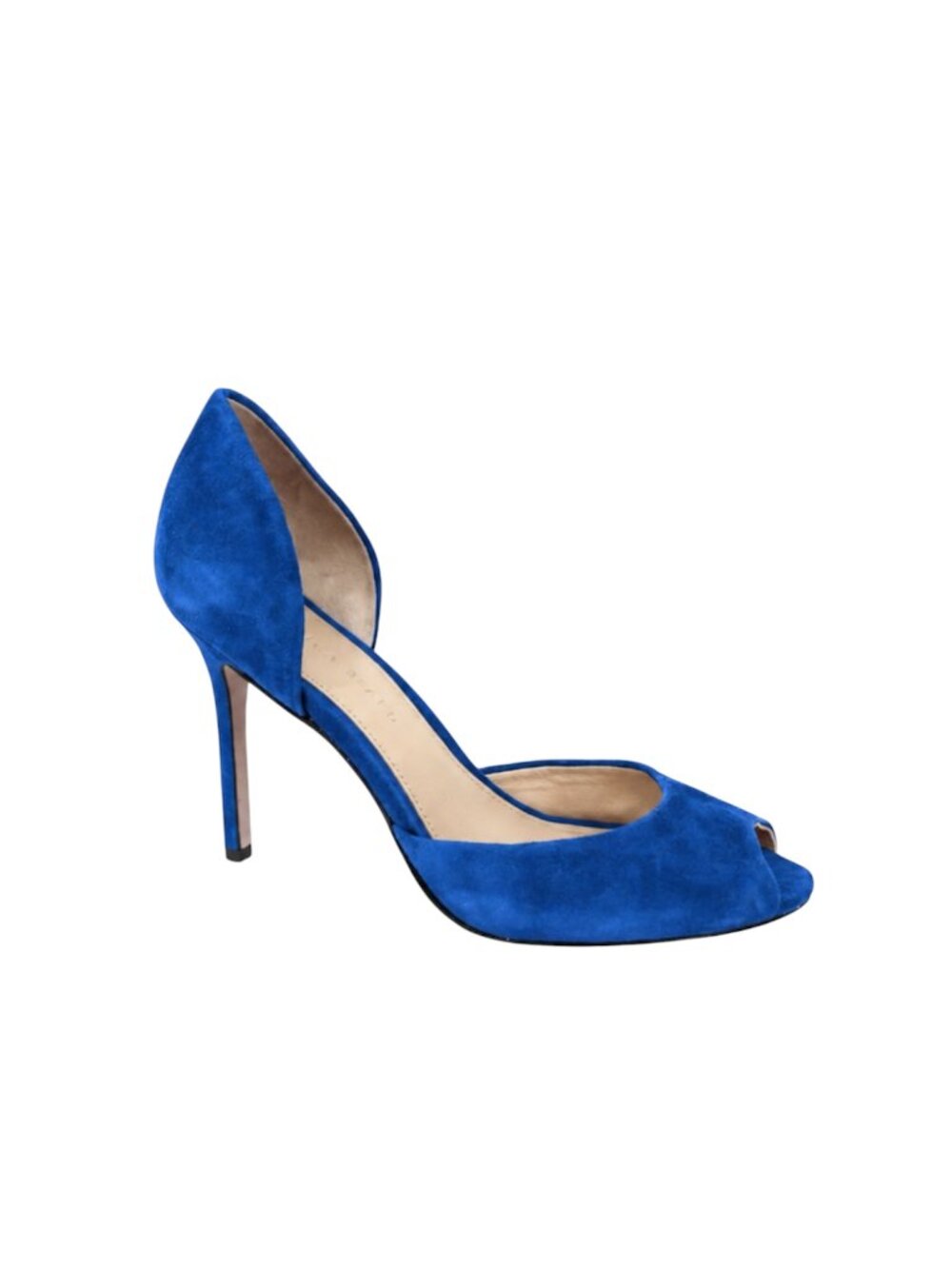 Veronica Beard Gadot D'Orsay Suede Peep Toe Pumps In Peacock Blue